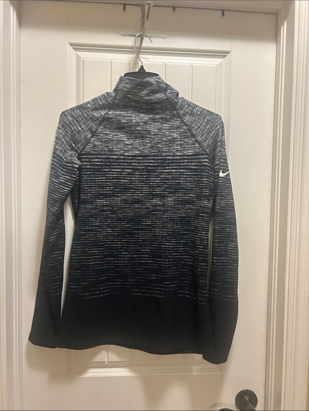 Nike Black & Gray Space-Dye Mock Neck Performance Top